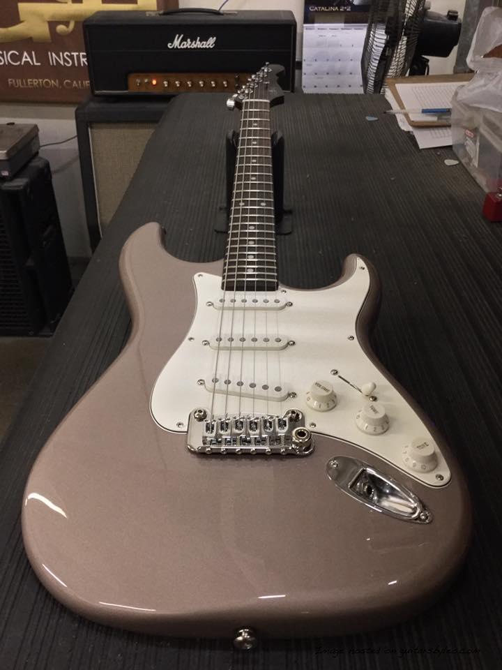 Legacy in Shoreline Gold Metallic with Roasted Maple neck
