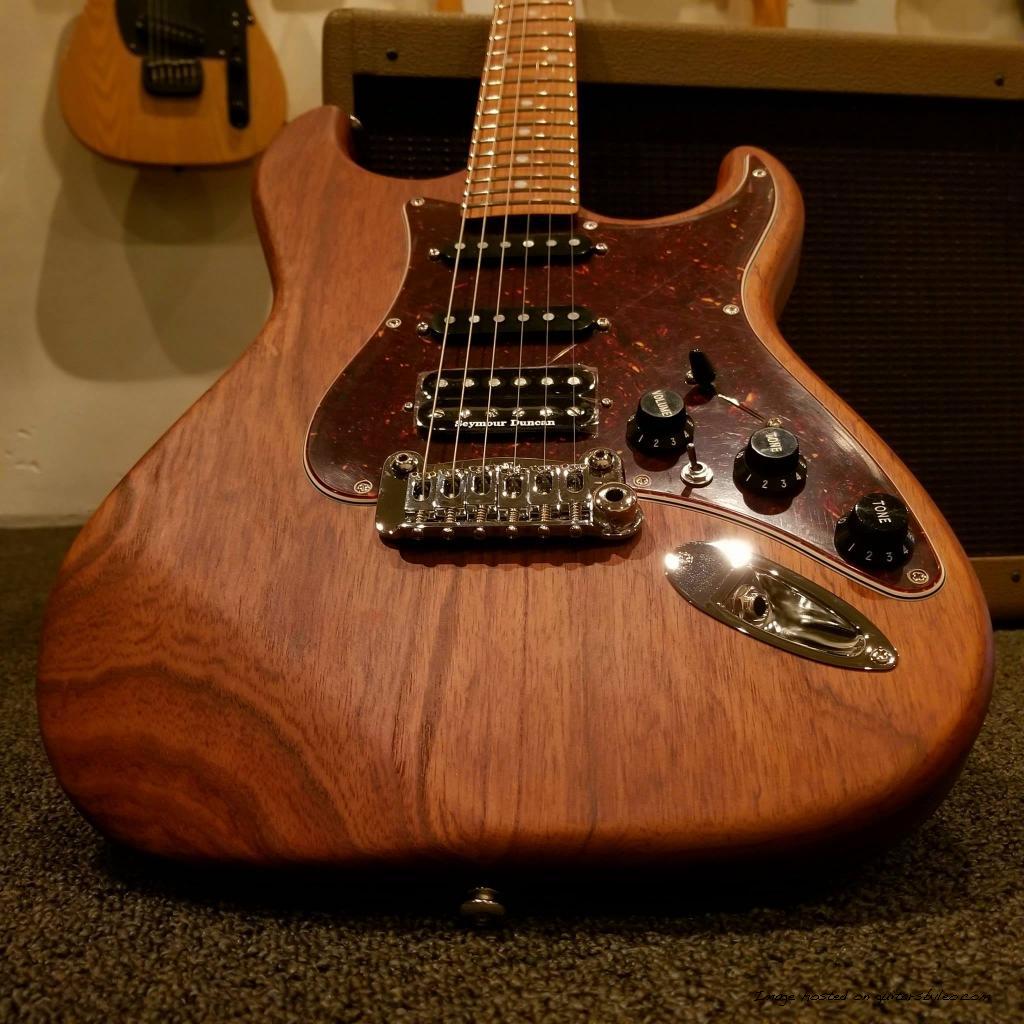 Legacy HSS done up in Roasted Ash with a 3A Roasted Flame Maple neck-2