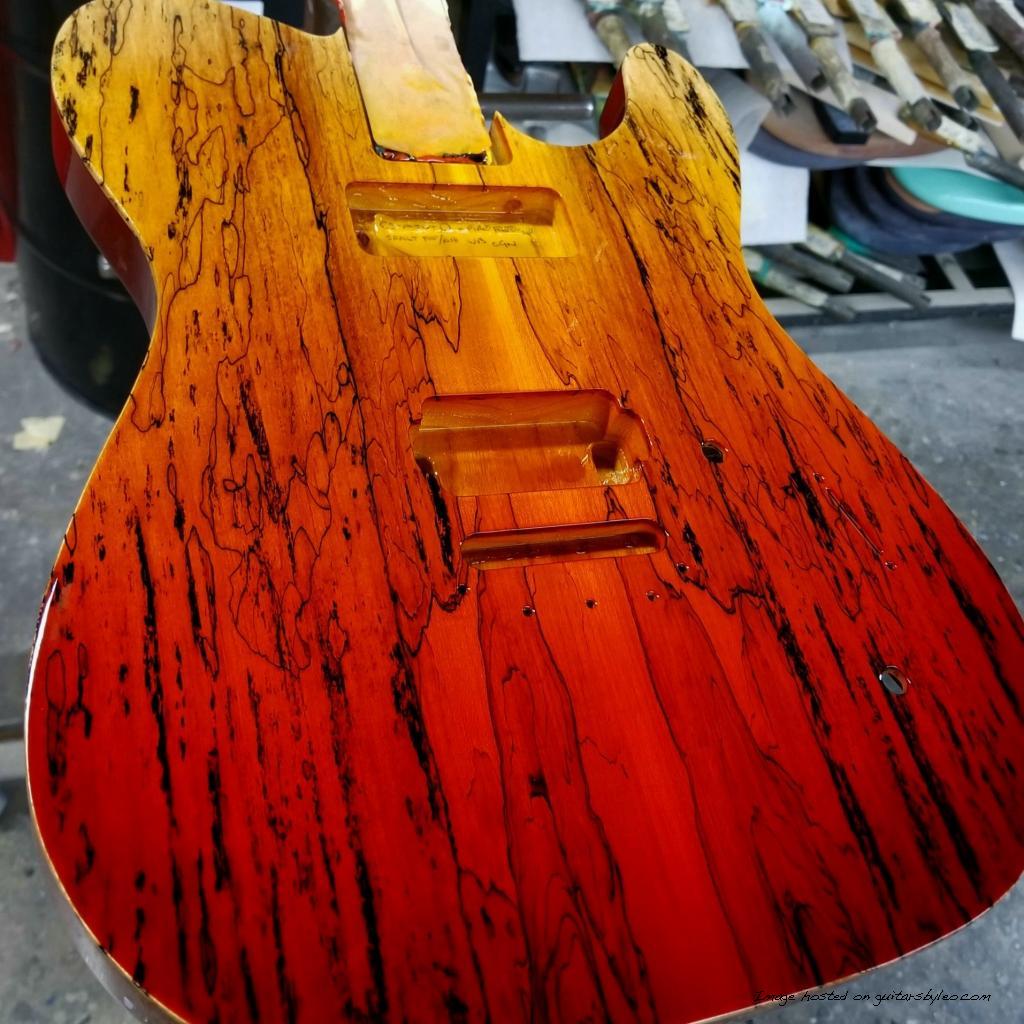 Fire Fade over Spalted Maple top