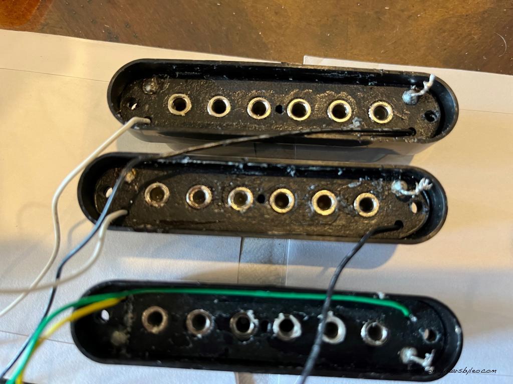 S-500 pickups with magnet and baseplate removed from each pickup.