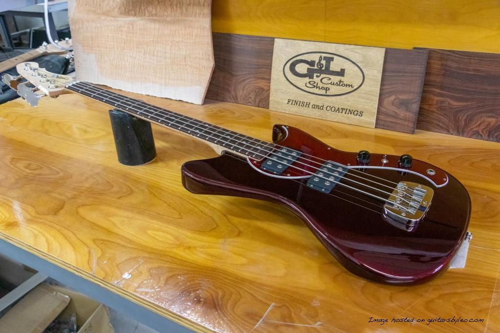 Custom Shop Fallout 2 Short Scale bass in Ruby Red Metallic over Alder-2