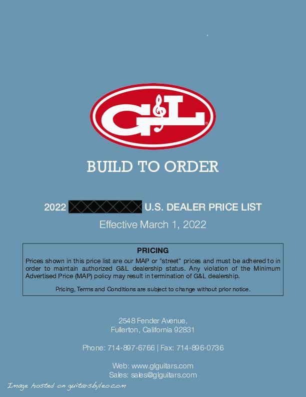 2022 G_L Build To Order US Price List rev. 03_22-REDACTED