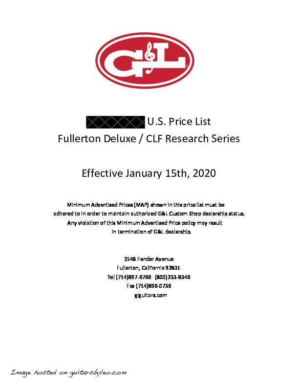 Fullerton Series USA Price List 2020-REDACTED