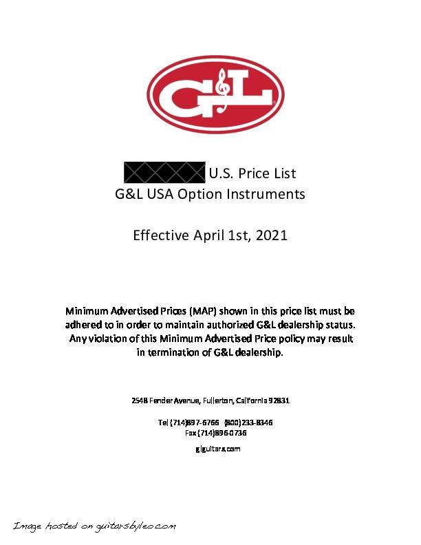GL Option Order USA Price List-REDACTED 2021