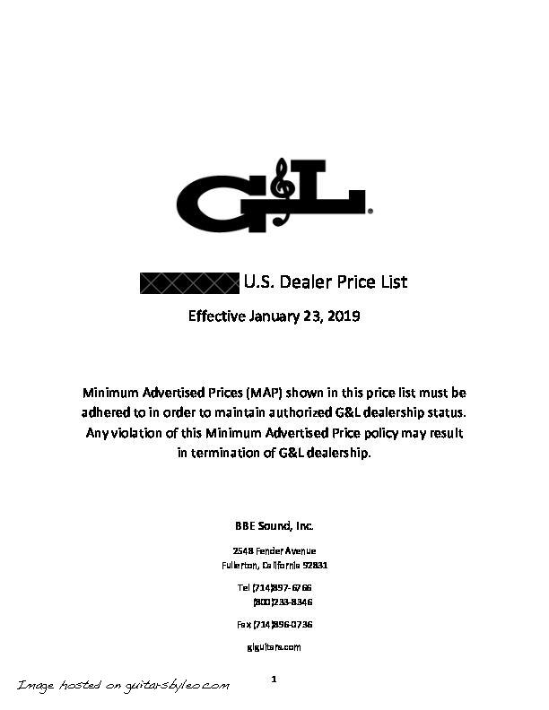 2019 January GL USA price list-REDACTED