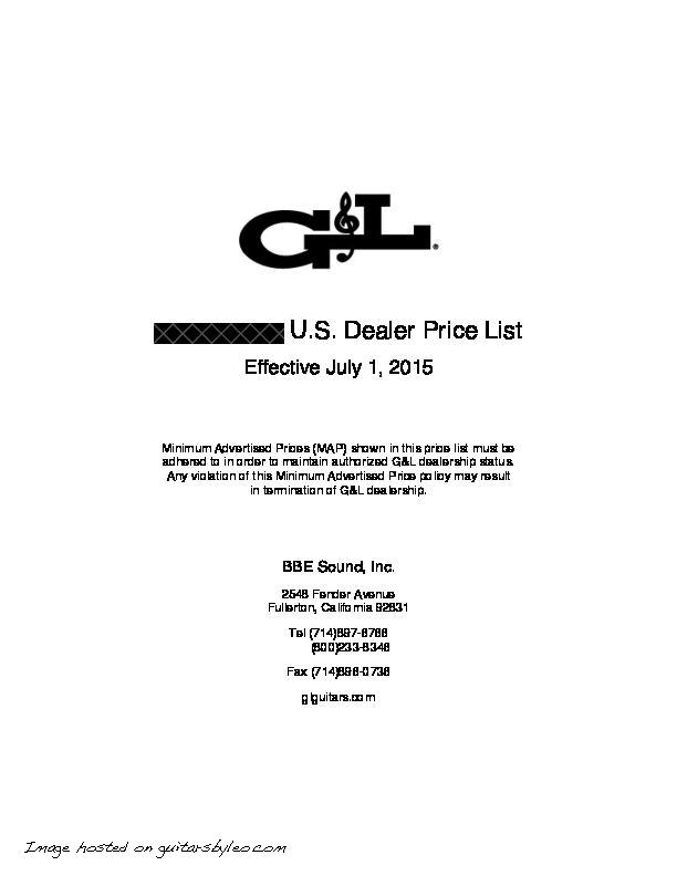 2015 G&L USA price list - rev10-REDACTED