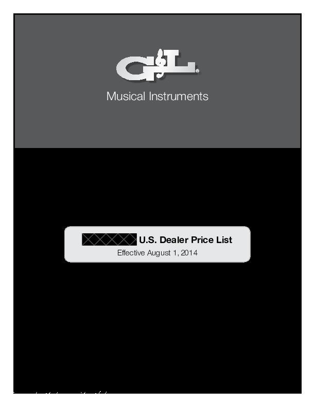G&L US Dealer Price List August 2014-REDACTED