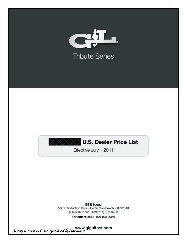 2011-July-Tribute US DEALER Price List-REDACTED