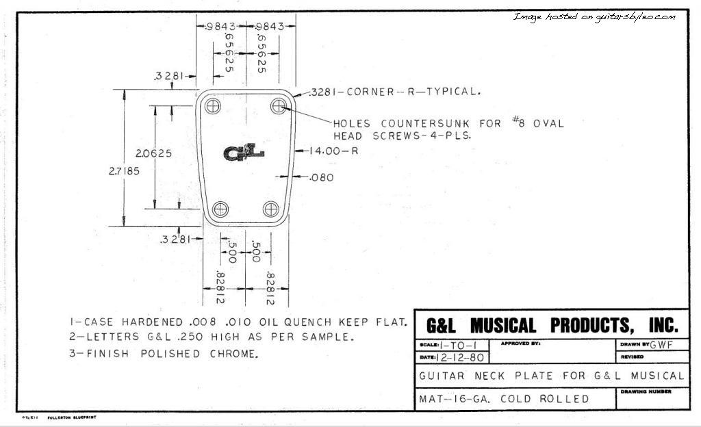 December 12, 1980 4-bolt guitar neckplate drawing...