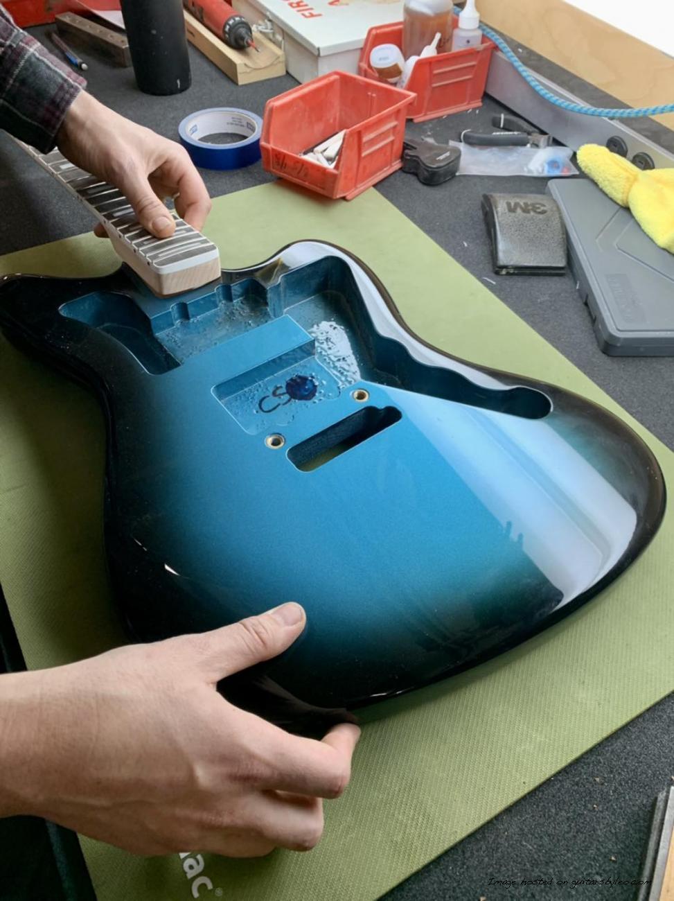 Doheny in Lake Placid Blue with a black bursted edge-2