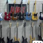 BBE/G&L booth-G&L Tribute Series models on display