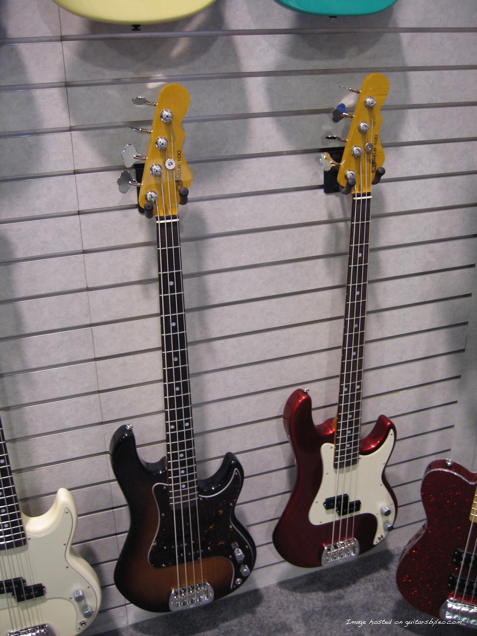 White, Tobacco Sunburst, and Candy Apple Red LB-100 models