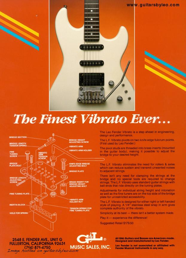 1987 Leo Fender Fine Tuner Vibrato Ad Slick