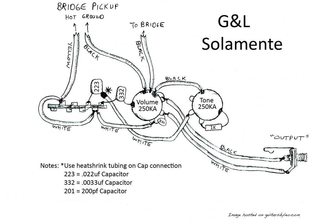 G&L ASAT Classic Solamento / Solamento Alnico Wiring Diagram