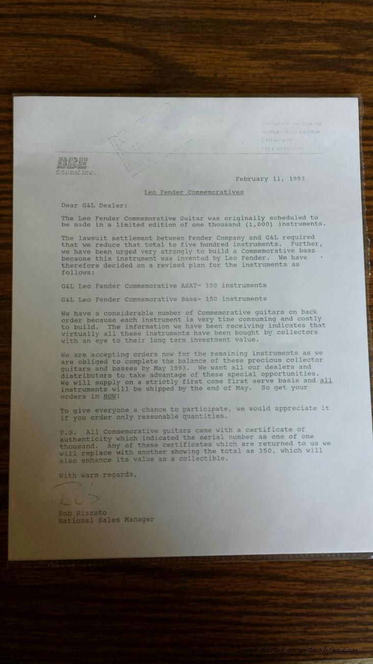 1993 Commemorative Letter
