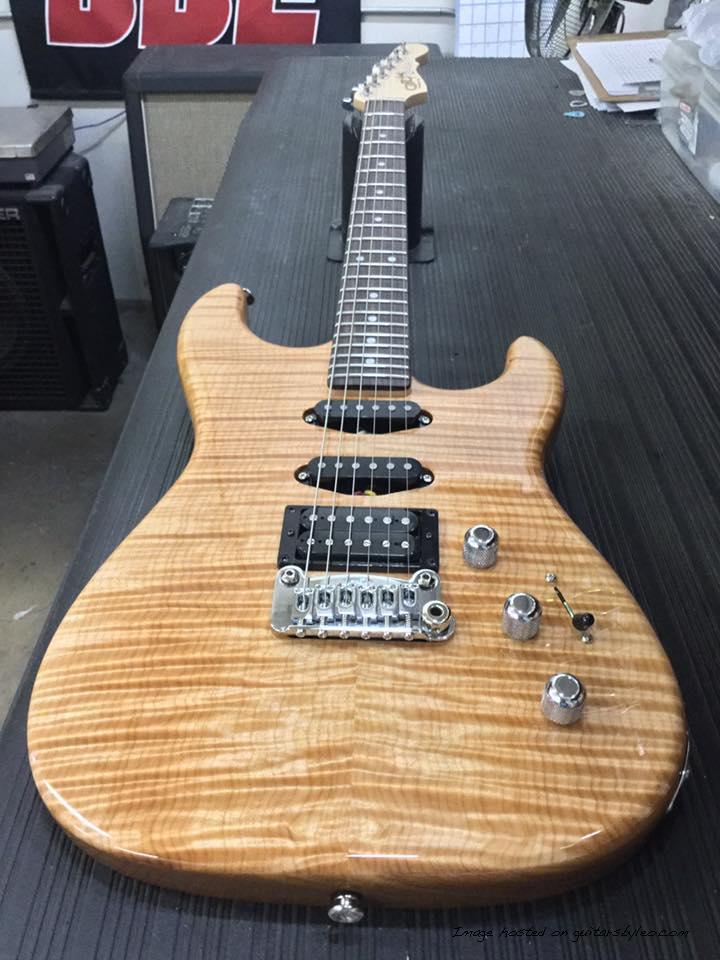 Legacy HSS RMC in Natural Gloss over flame maple on swamp ash