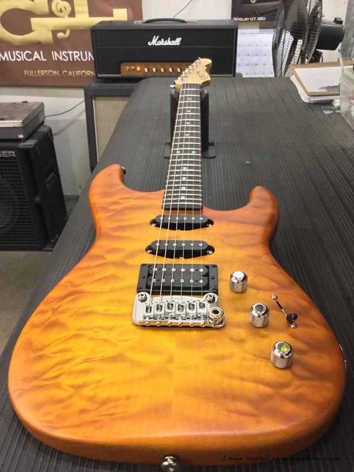 Legacy HSS RMC in Honeyburst Frost over quilted maple on swamp ash