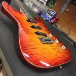 S-500 RMC  in Cherryburst on flame maple top on swamp ash with wood binding