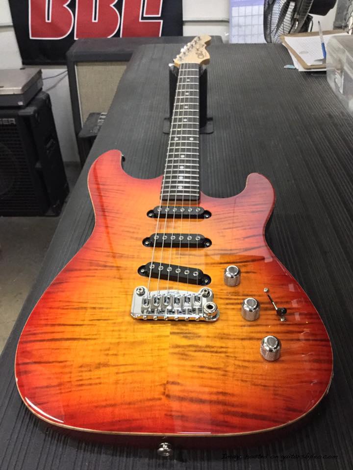 S-500 RMC in Cherryburst on flame maple top on swamp Ash