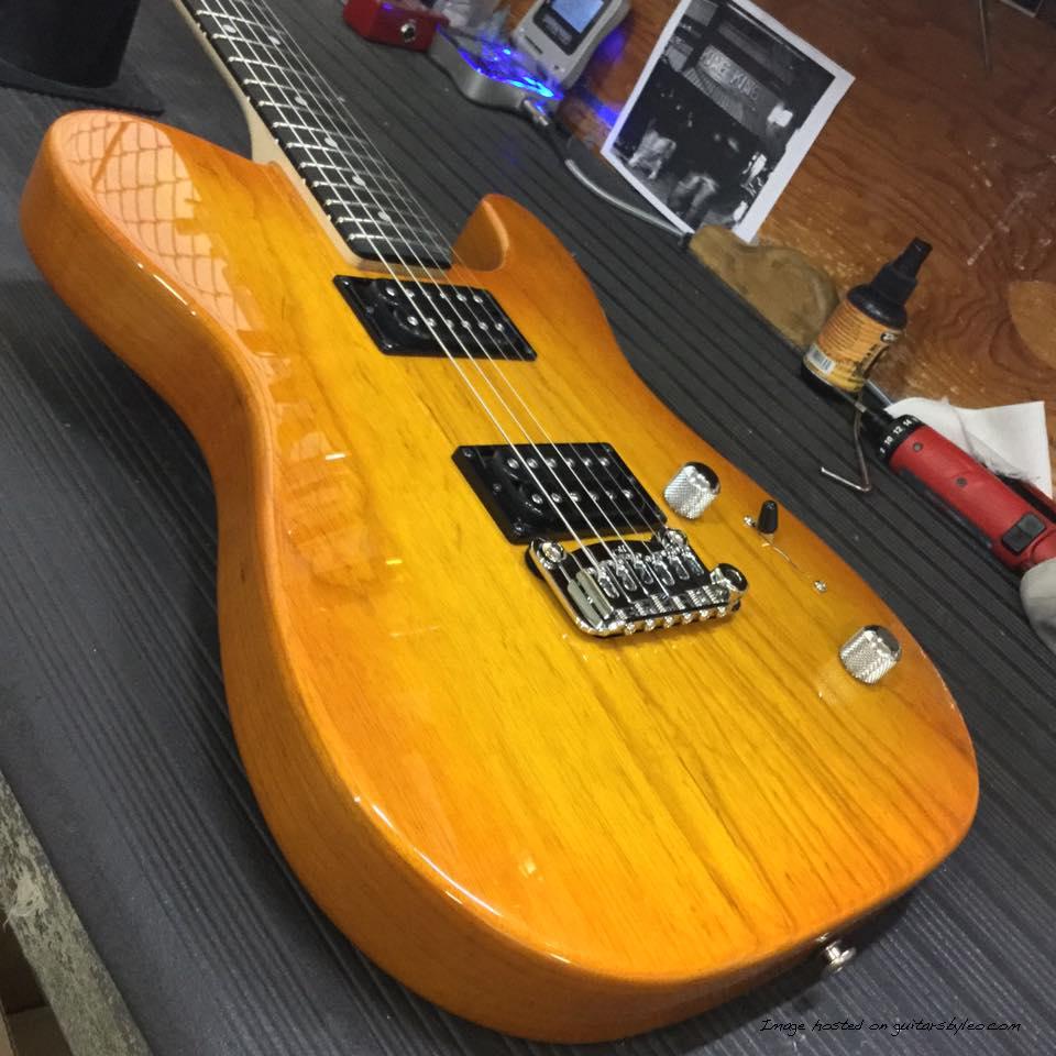 ASAT HH RMC in Honeyburst on swamp ash-sideview