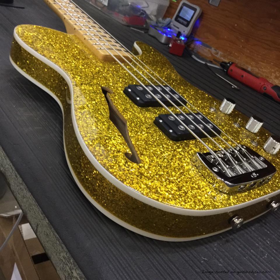 ASAT Bass SH in Gold MF-sideview