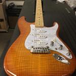 Comanche in Honeyburst over flame maple on swamp ash BE fb