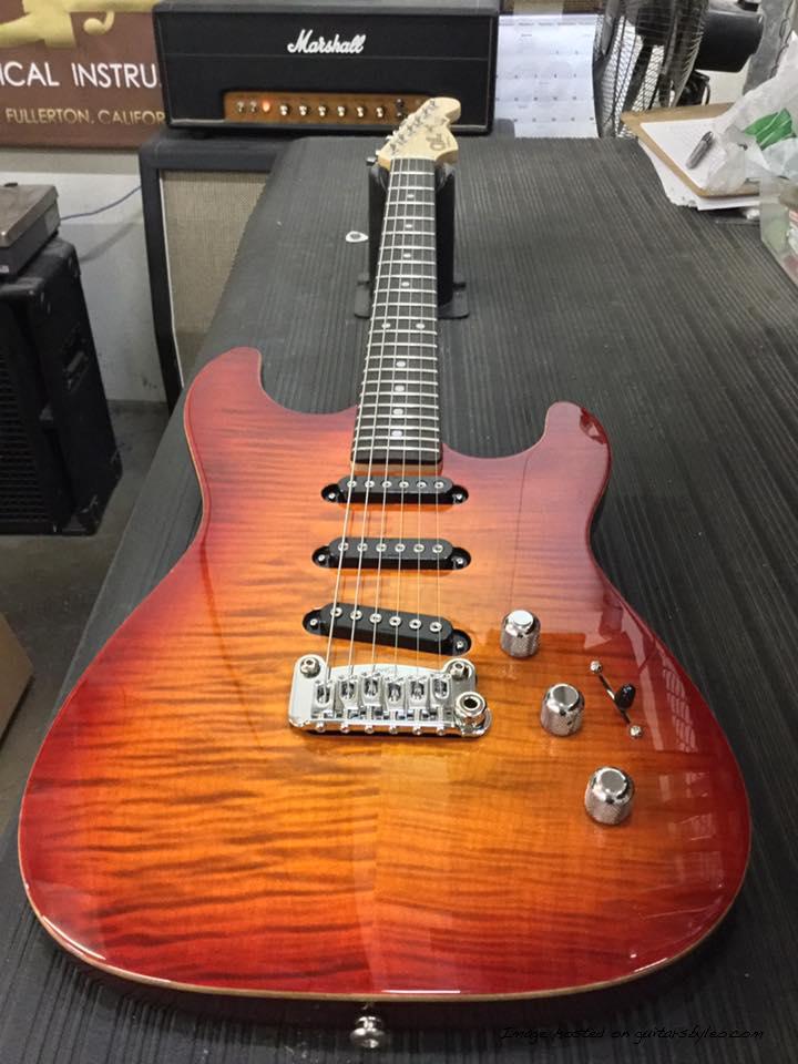 S-500 RMC in Cherryburst over flame maple on Mahogany
