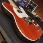 ASAT Classic Bluesboy in Clear Orange over swamp ash with a Natural Gloss Okoume back body close up
