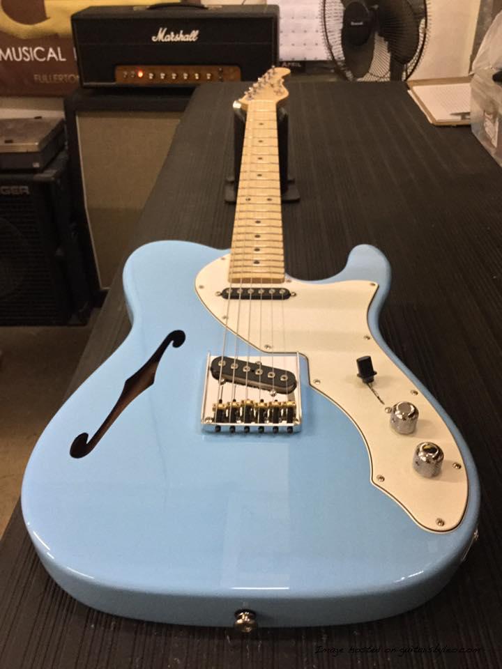 ASAT Classic TL in Himalayan Blue over mahogany