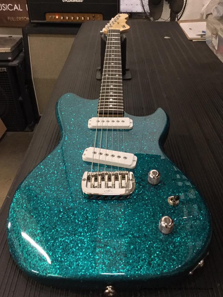 SC-2 in Turquoise Metal Flake over swamp ash