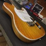ASAT Special in Honeyburst over a swamp ash top Natural Gloss okoume back body close up