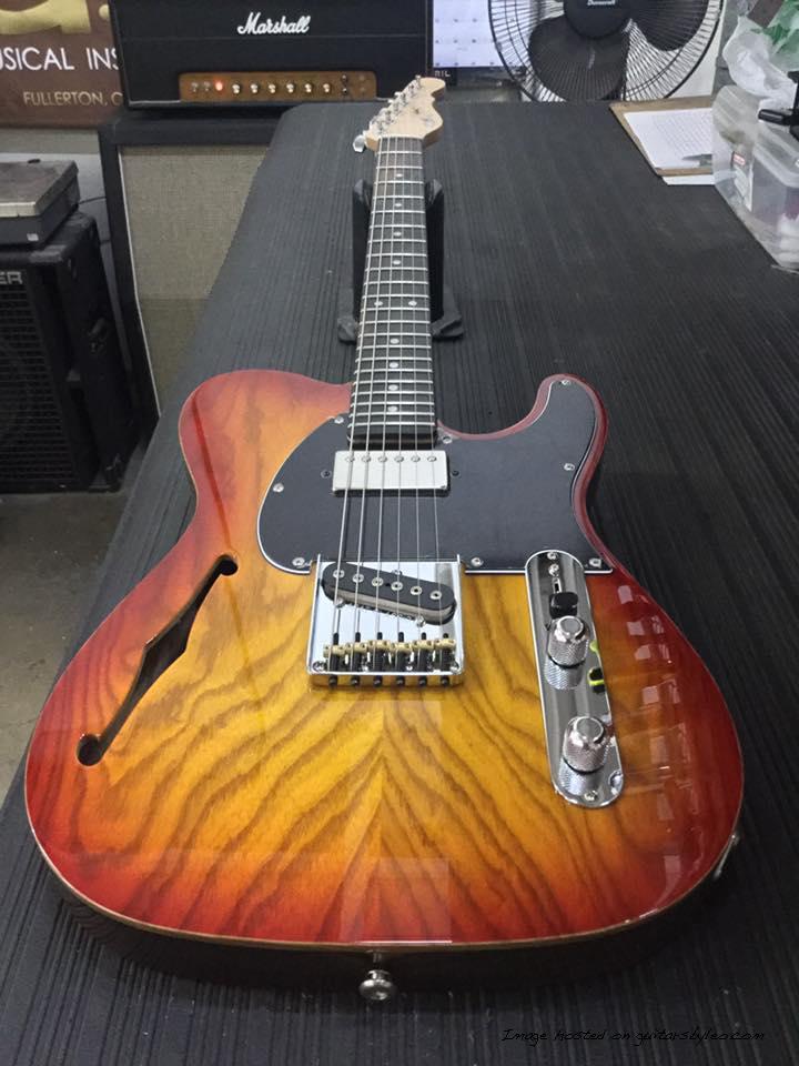 ASAT Classic Bluesboy Semi-Hollow in Cherryburst over swamp ash on a Natural Gloss black limba back CLF1705069