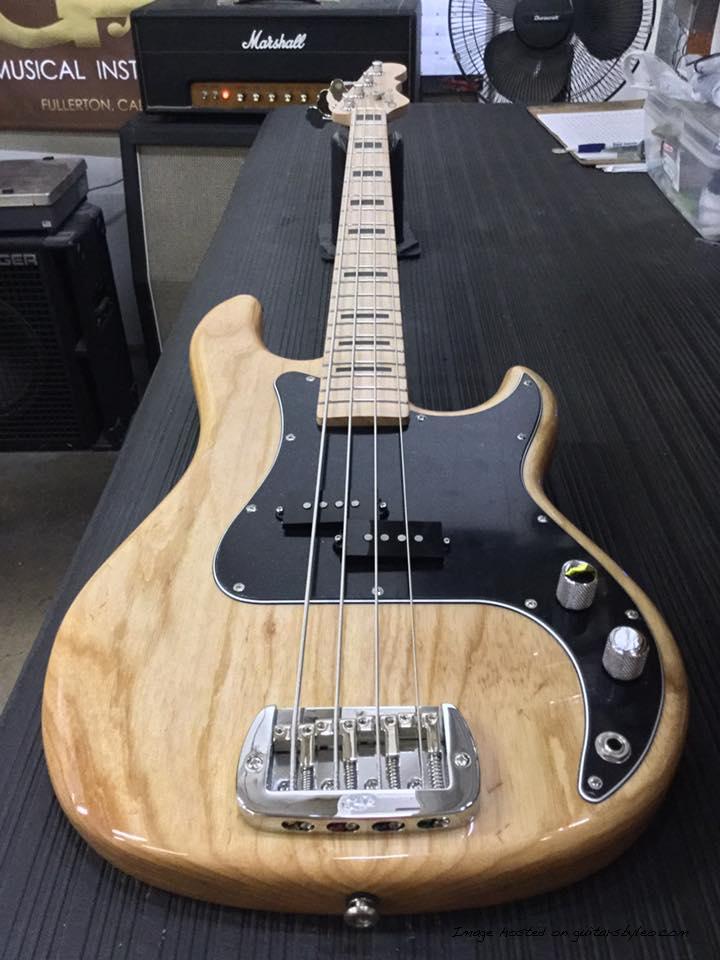 LB-100 in Natural Gloss over swamp ash maple neck with Clear Satin finish Black block inlays CLF1705090