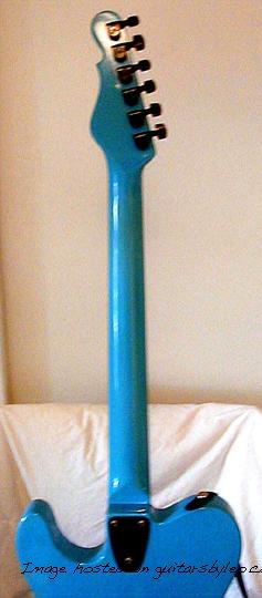 Jeff Byrd's 1987 "Fred Newell" Turquoise ASAT III - back of neck