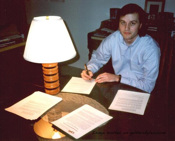 Brad Traweek signing the History Documents