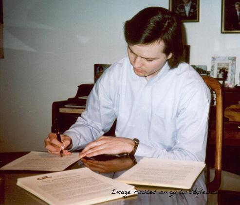 Brad Traweek signing the History Documents