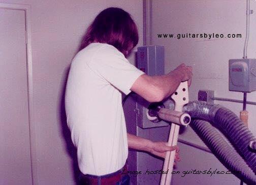 circa 1976 - neck sanding in the CLF factory