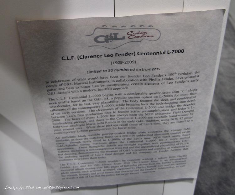 Custom Creations Sheet about the CLF Centennial L-2000
