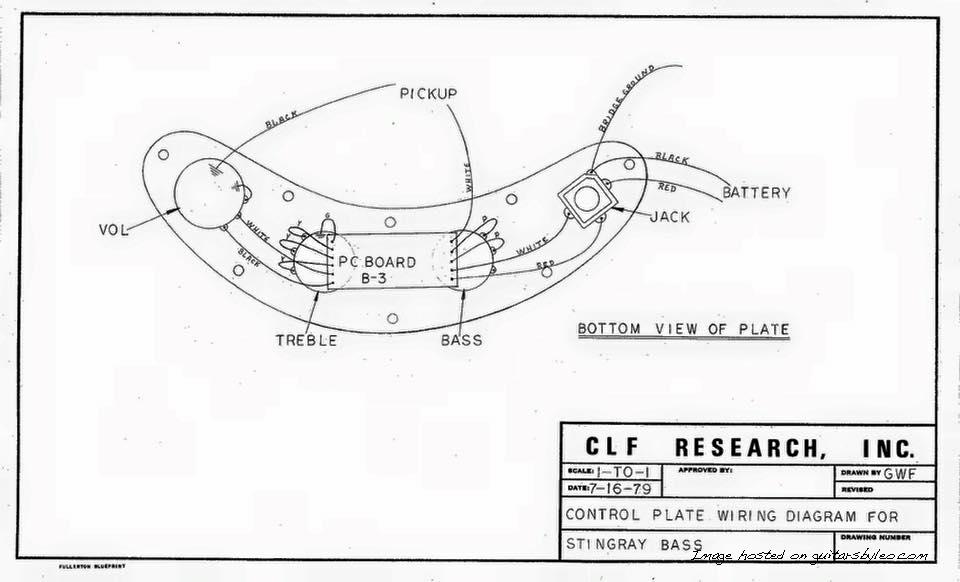 Control plate wiring diagram for Stingray Bass