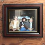 framed photo of Dale Hyatt, Rob Joly Jim's Music Center and Leo Fender
