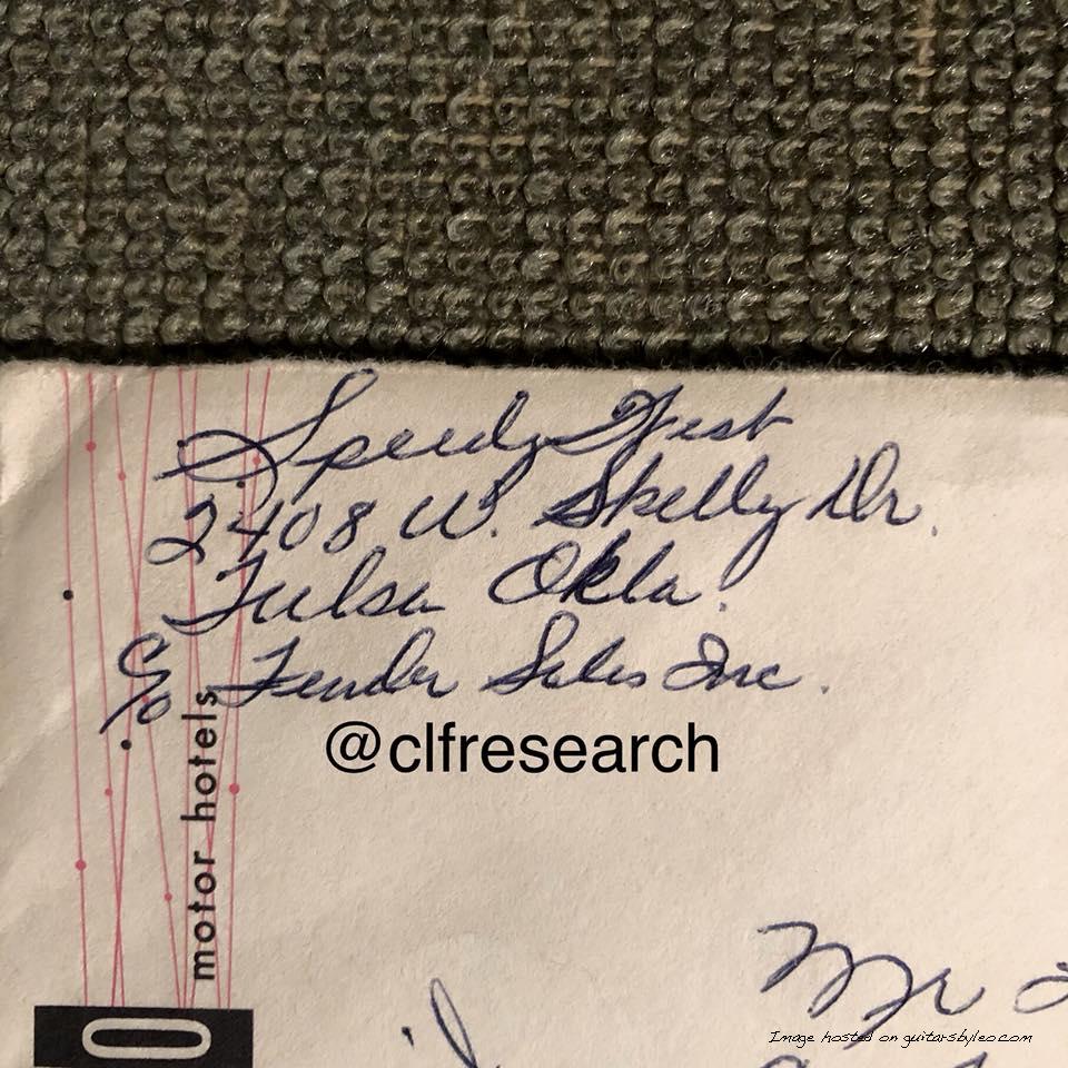 October 16, 1960 letter from Speedy West to Leo Fender2