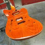 G&L Custom Shop Doheny Semi-Hollow in Clear Orange with natural wood binding