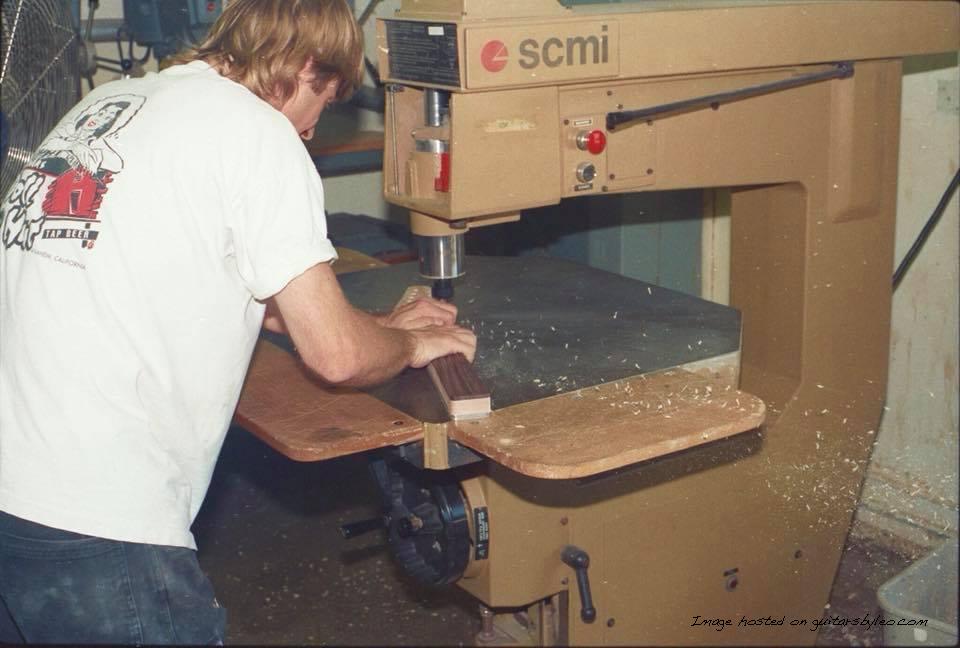 1998 pic of Ed Sebest doing a neck perimeter cut on one of our old SCMI pin routers