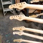  Custom Shop necks in paint department. Part of a special run for Andertons Music Co., in the UK