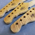 Roasted Flame Maple necks ready for clearcoat