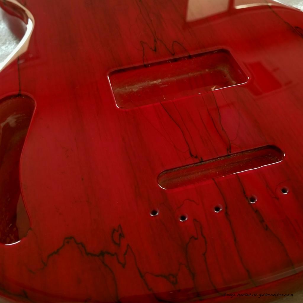 Clear Red over Spalted Maple