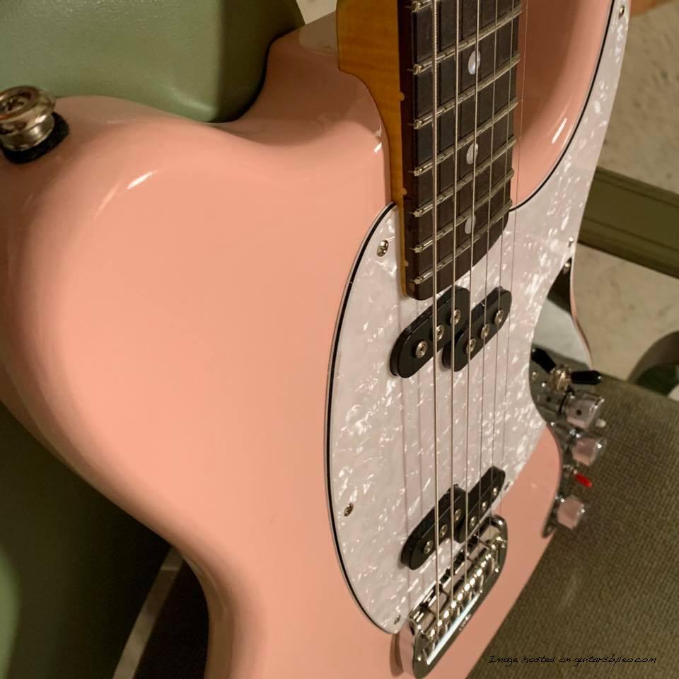 G&L Custom Shop Espada in Shell Pink Nitro-5
