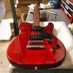 Tribute Series ASAT Junior II in Clear Red over mahogany