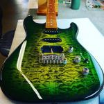 Emerald Green Burst finish on Quiltted Maple