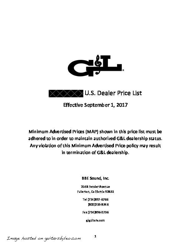 2017 September GL USA price list-REDACTED